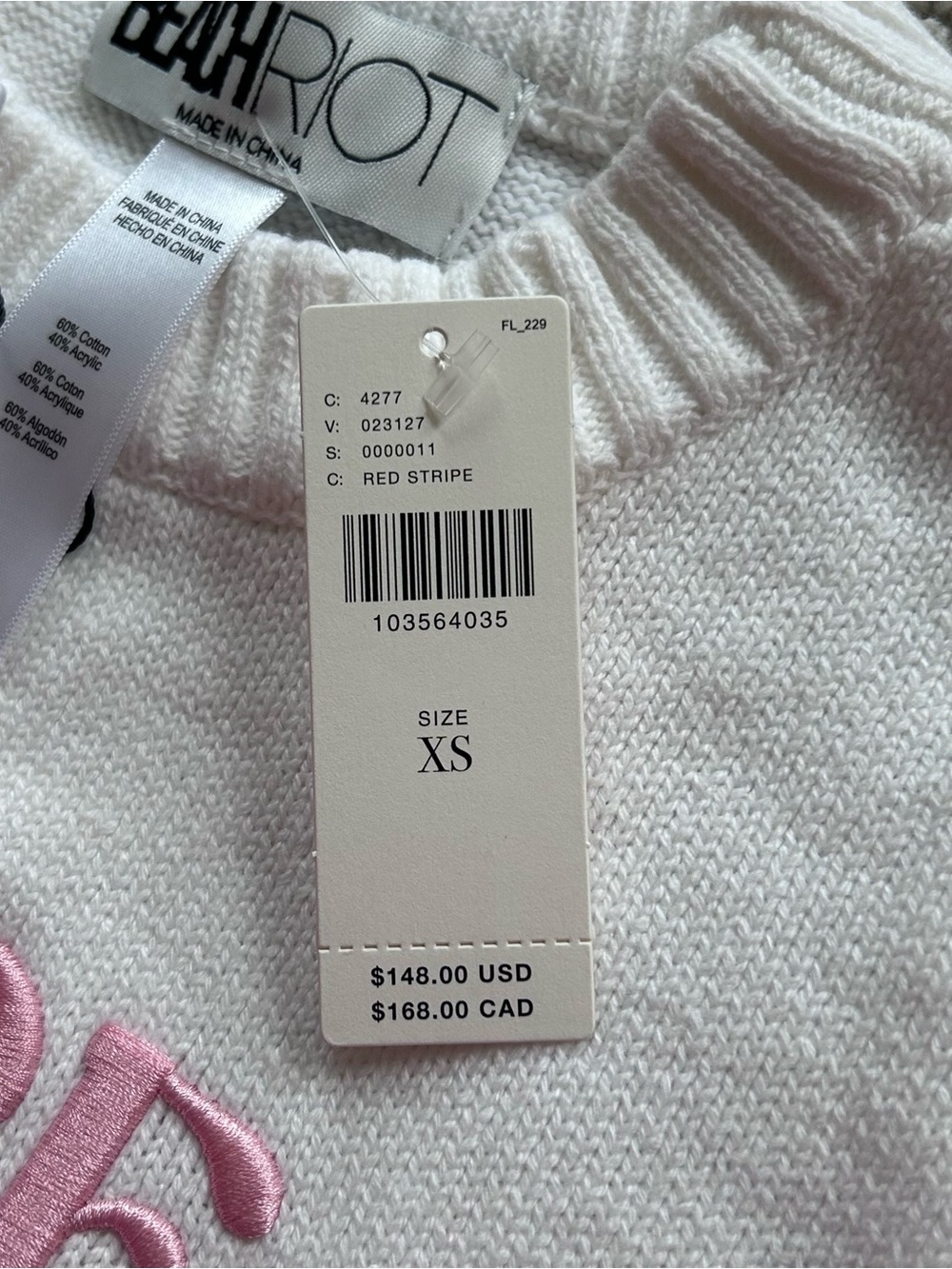 Anthropologie Beach Riot Callie Love Pink Long Sleeve Sweater Size XS NWT - Picture 7 of 10